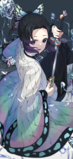 Demon Slayer Telefon Shinobu — Galaxy S25 Ultra Duvar Kağıdı