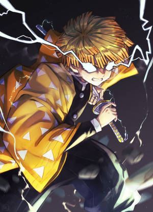 Demon Slayer Zenitsu Yıldırım Gözleri — Zenitsu demon slayer Duvar Kağıdı