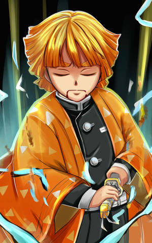 Demon Slayer Zenitsu Konsantre Oluyor — Zenitsu demon slayer Duvar Kağıdı
