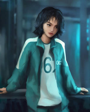 Dijital sanat oyuncu 067 Squid Game duvar kağıdı — 067 oyun Duvar Kağıdı