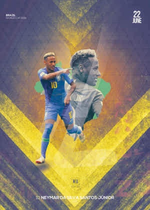 Dinamik Neymar Jr profesyonel bir futbol maçında hareket halinde — Neymar Duvar Kağıdı