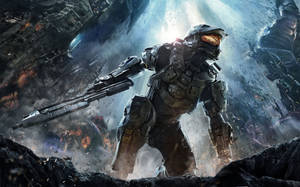 Epik Halo Master Chief Sahnesi 4K Oyun Telefonunda — Video oyunu GIF Duvar Kağıdı