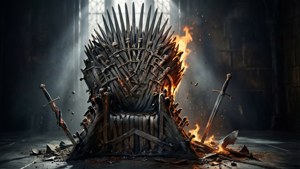 Drogon'un ateşiyle yok edilen Demir Taht — Game of thrones 8. sezon Duvar Kağıdı