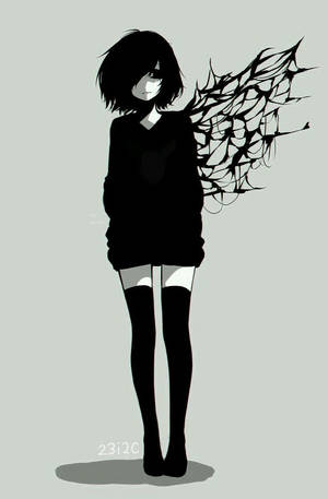 Estetik Anime Emo Kız Kirishima — Sevimli anime kızı Duvar Kağıdı