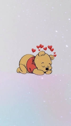 Estetik Çizgi Film Uyuyan Winnie The Pooh — Estetik çizgi film Duvar Kağıdı