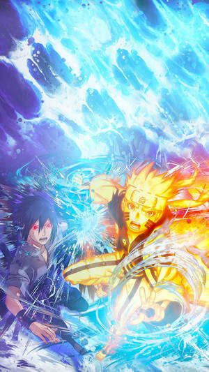 Etkileyici Sasuke Naruto iPhone Dijital Sanat — Naruto vs sasuke Duvar Kağıdı