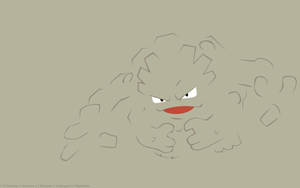 Evolved Geodude Basit Gri Çizim — Nintendo Duvar Kağıdı