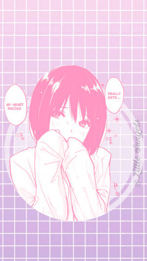 Sevimli Pembe Estetik Anime Kızı Duvar Kağıdı.