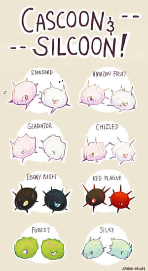 Farklı Renklerde Cascoon ve Silcoon — Pokemon Telefon Duvar Kağıdı
