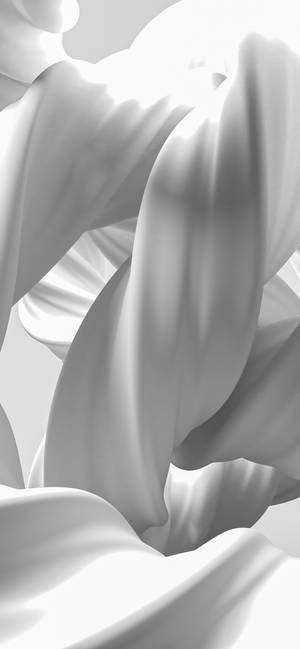 Fluid White Fabric Mobile 3D — iPhone 18 Pro Duvar Kağıdı