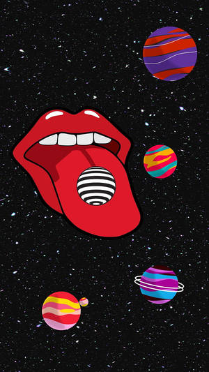 Galaksi Dudak Trippy Estetik — Trippy Estetik Duvar Kağıdı