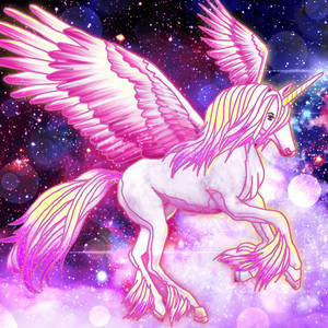 Galaxy Unicorn Yaratığı Kanatlı — Tek boynuzlu at Duvar Kağıdı
