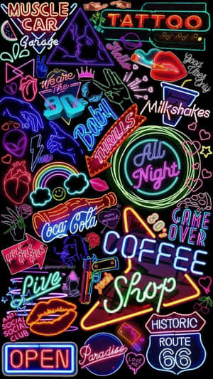 Neon Estetik Arka Plan — Neon estetiği Duvar Kağıdı