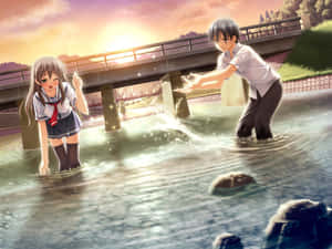 Anime Çifti arka planı — Anime çifti Duvar Kağıdı