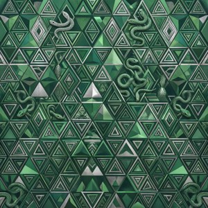 Yılan motifli modern geometrik desen.