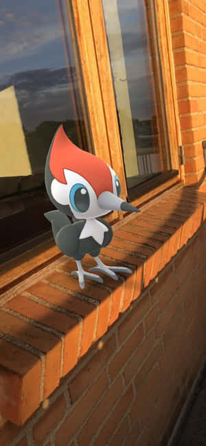Gerçek Pencere Üzerinde Grafik Pikipek — Pokemon Telefon Duvar Kağıdı