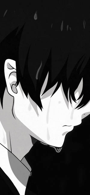 Siyah Beyaz Anime Çocuğu — Galaksi A07 Duvar Kağıdı
