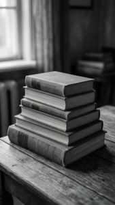 Gri estetikte vintage kitap yığını — Gri estetik Duvar Kağıdı