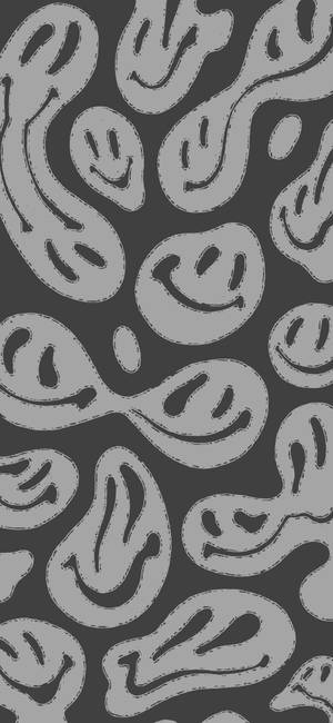 Gri Tonlamalı Bozuk Gülücük Trippy Estetiği — Trippy Estetik Duvar Kağıdı