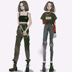 Grunge Anime — Anime kızı kapüşonlu Duvar Kağıdı