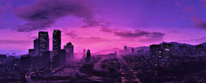 GTA 5 Mor Şehir Silüeti 1080p Oyun