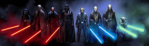 Star Wars Sith Lordları ve Jedi Şövalyeleri çift monitör duvar kağıdı