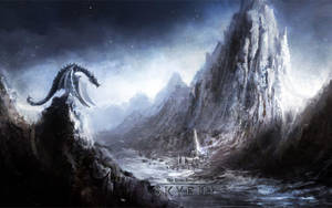 The Elder Scroll V: Skyrim ejderha duvar kağıdı — 1600x900 Duvar Kağıdı