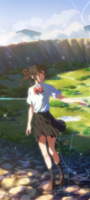 Güzel Mitsuha Kimi No Na Wa Telefon — Galaxy S26 Ultra Duvar Kağıdı