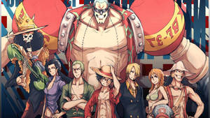 One Piece duvar kağıdında Hasır Şapka ekibinin güzel fan sanatı.