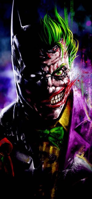 Hasta Telefon Yarı Batman ve Yarı Joker — Galaxy S25 Ultra Duvar Kağıdı