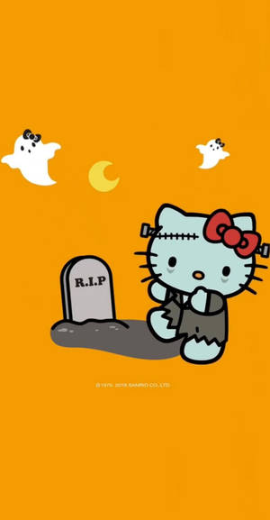 Hello Kitty Cadılar Bayramı mezarlık duvar kağıdı