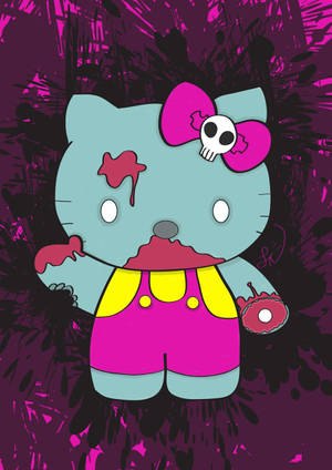Hello Kitty Cadılar Bayramı ürpertici beyaz gözler duvar kağıdı