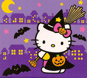Hello Kitty Cadılar Bayramı Sevimli Cadı duvar kağıdı — Hello Kitty Cadılar Bayramı Duvar Kağıdı