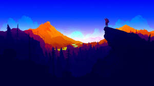 Firewatch Henry mavi ve turuncu dağlar duvar kağıdı