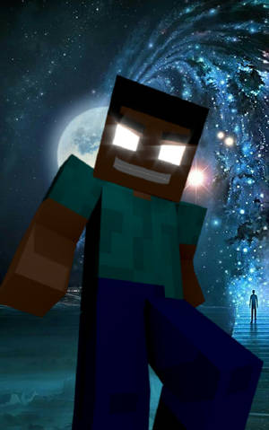 Herobrine Tam Ay Sanatı — Estetik ay Duvar Kağıdı