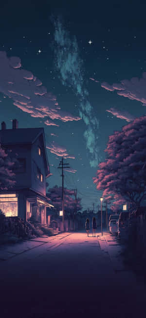 Anime Estetiği arka plan — iPhone 13 Mini Duvar Kağıdı