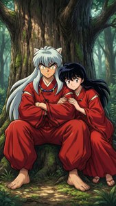 Inuyasha ve Kagome'nin klasik duvar kağıdı — Anime çifti Duvar Kağıdı