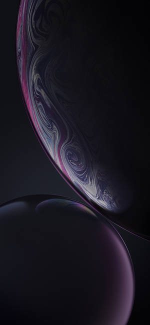 Mermer desenli koyu mor soyut baloncuklar iPhone XR duvar kağıdı