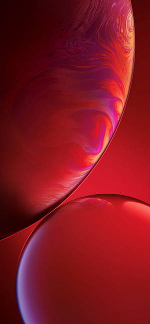 İki kırmızı girdaplı soyut baloncuk iPhone XR duvar kağıdı
