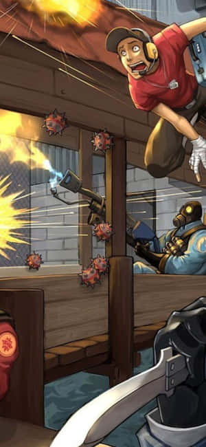 iPhone XS Team Fortress 2 Arka Planı — Realme C73 Duvar Kağıdı