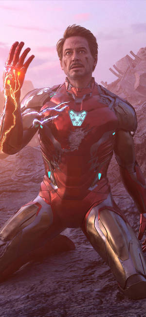 Iron Man Süper Kahraman Fedakarlığı Son Oyun — Galaksi A57 Duvar Kağıdı