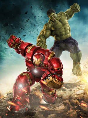 Iron Man ve Hulk epik bir savaşta karşı karşıya — iPad Air 13 Duvar Kağıdı