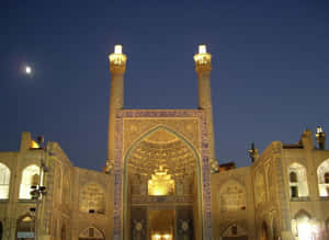 İsfahan Abbasi Ulu Camii Gece — Altın estetik Duvar Kağıdı