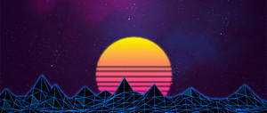 Çizgili Retro Ay duvar kağıdı. — 2560x1080 Duvar Kağıdı