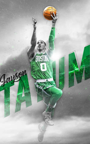 Jayson Tatum stilistik Boston forması duvar kağıdı — Galaxy Tab S9 Ultra Duvar Kağıdı