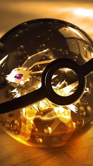Jolteon'un Poké Topu İçindeki Görüntüsü — Pokemon iPhone Duvar Kağıdı