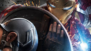 Kaptan Amerika İç Savaş Demir Adam ile — Iron man Duvar Kağıdı