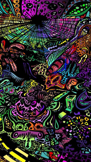 Karanlık Trippy Renkli Soyut — Karanlık trippy Duvar Kağıdı