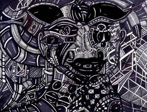Karanlık Trippy Soyut Yüz — Karanlık trippy Duvar Kağıdı