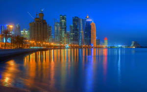 Katar'ın Doha Corniche duvar kağıdı — Alacakaranlık Duvar Kağıdı